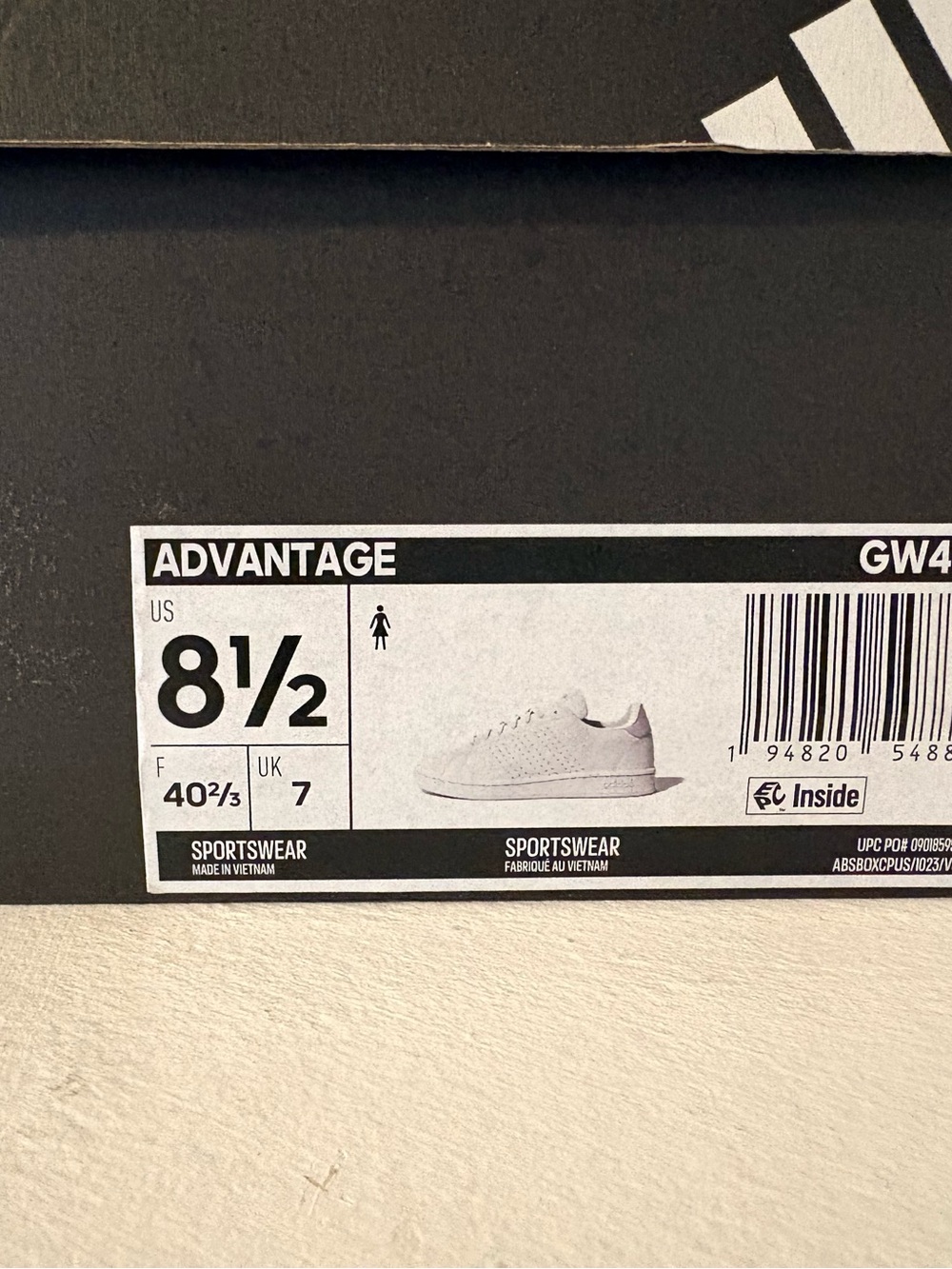 adidas Women's White Leather Sneakers with Pink Logo Accent - Picture 5 of 5